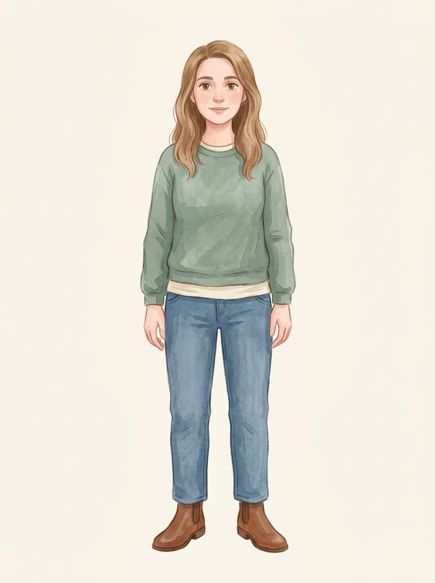 Personagem: mãe de suéter verde