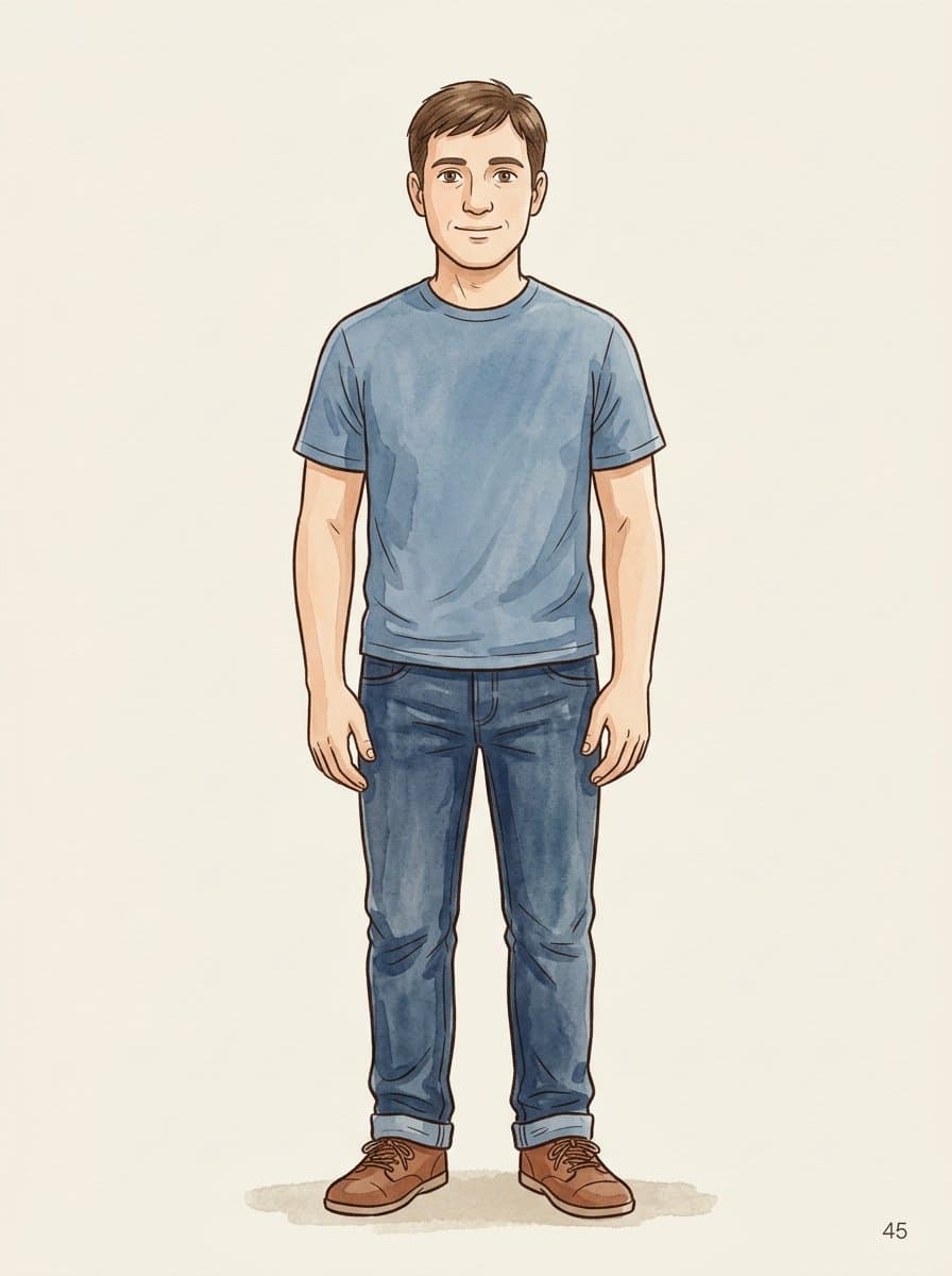Personagem: pai de camiseta azul